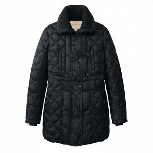 Laundry by Shelli Segal Quilted Down Puffer Coat Winter Jacket Women Sm Black